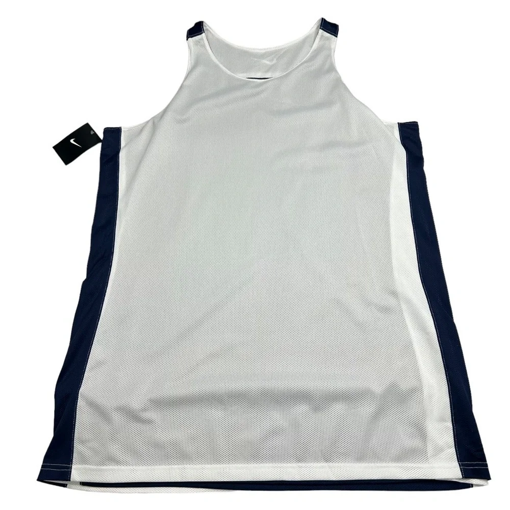 Nike Women Tank Tops Basketball Jersey White Blue Reversable Dri Fit 2XLT